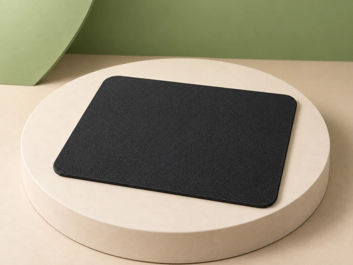 Mouse pad retangular, na cor preto, sem personalização: mouse pad retangular preto de cantos arredondados com textura de tecido