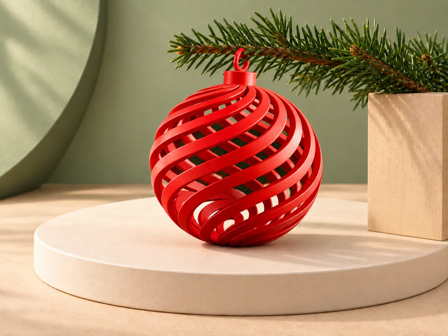 Bola de Natal espiral vazada, sem personalização