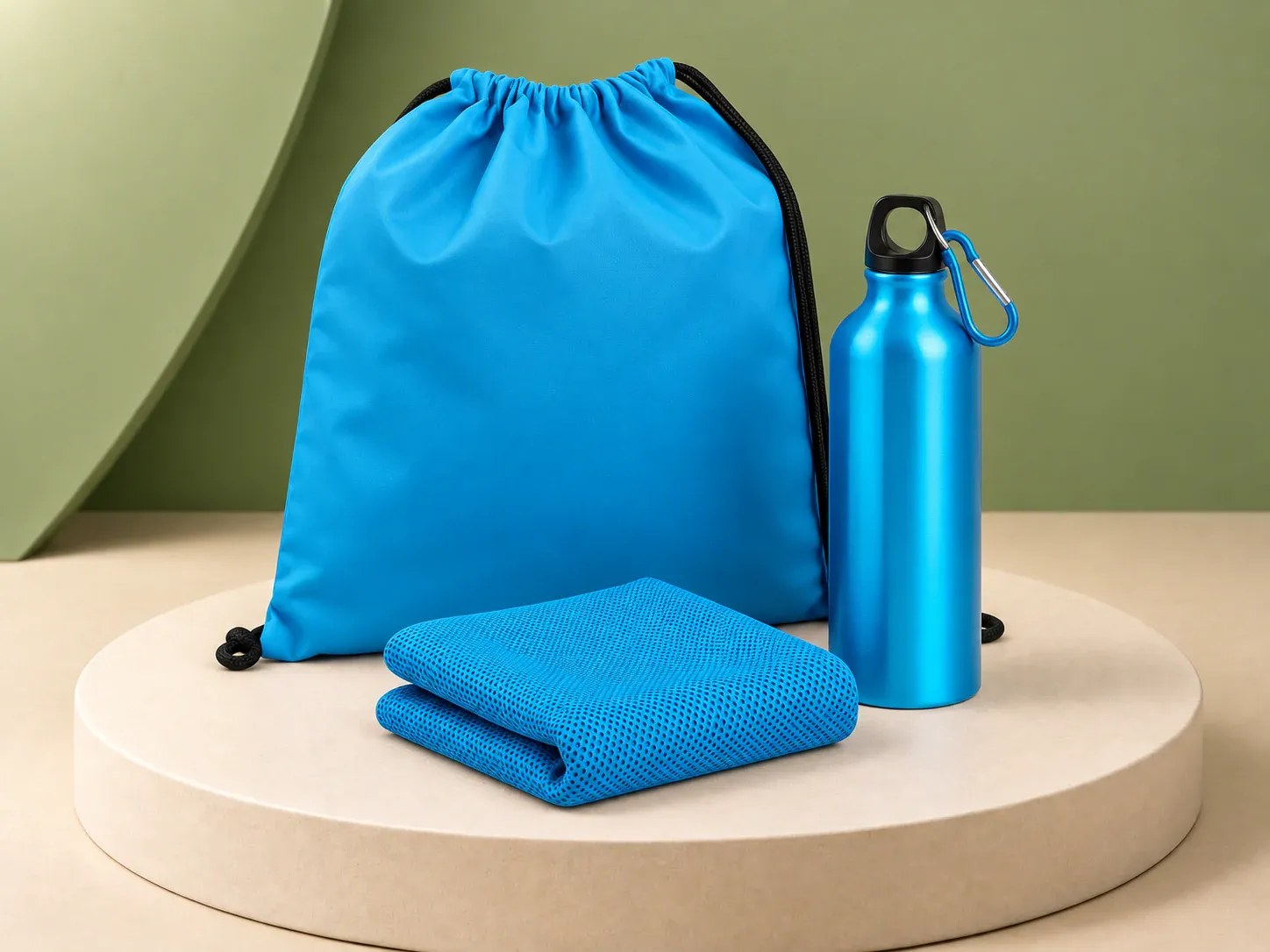 Kit fitness com toalha, squeeze e mochila, sem personalização