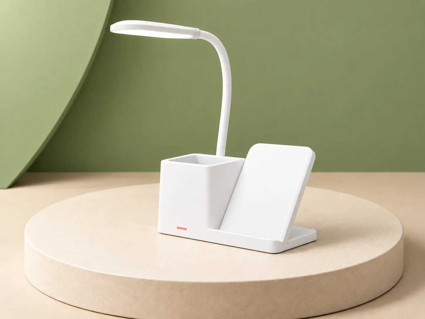 Luminária led com carregamento via indução e porta-caneta, sem personalização
