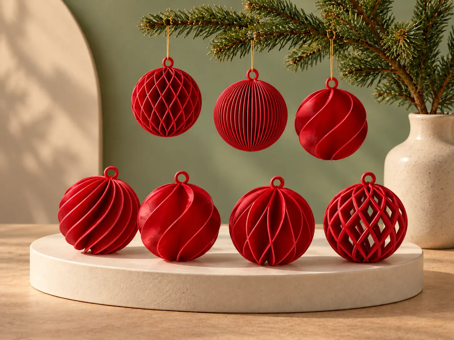 Bolas de Natal em sete modelos, sem personalização