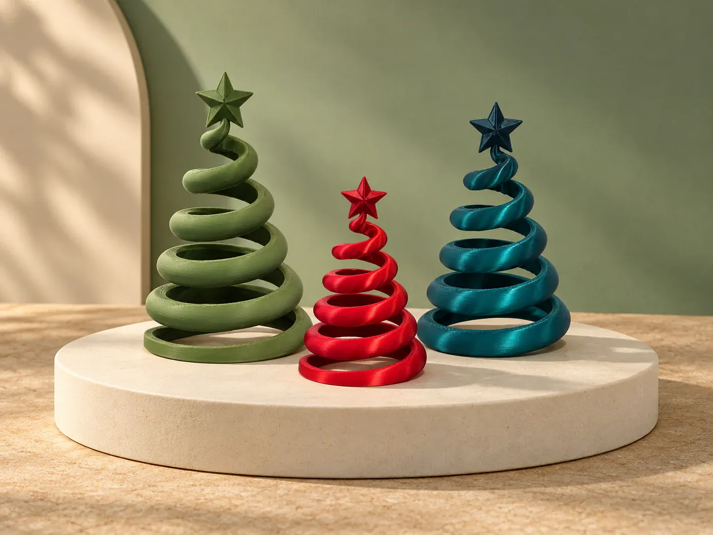 Árvore de Natal em espiral com estrela, sem personalização