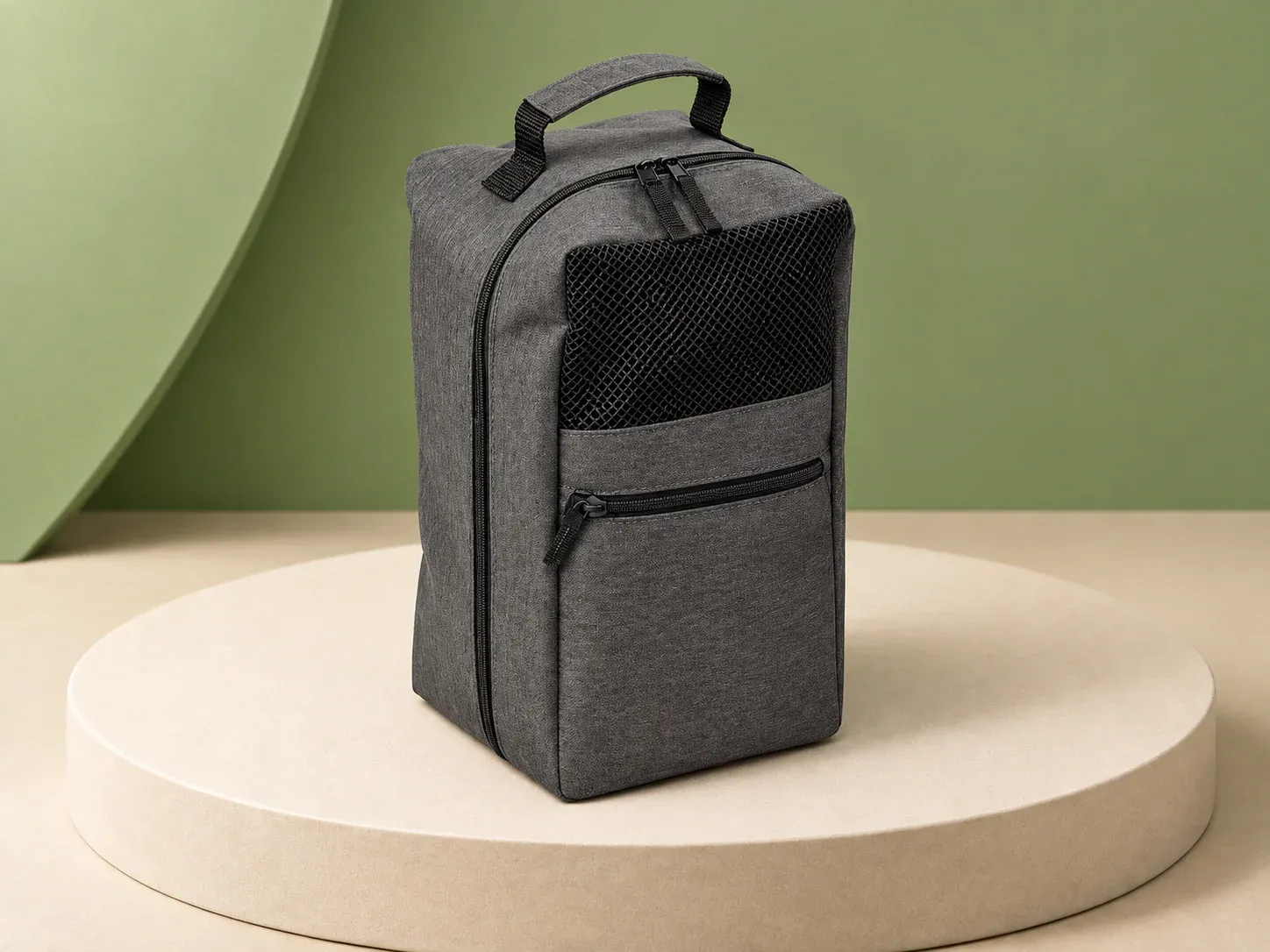 Porta tênis em poliéster 300D com bolso frontal, sem personalização