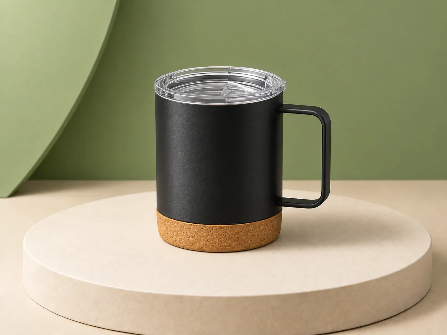 Caneca térmica 400 ml com fundo de cortiça, sem personalização